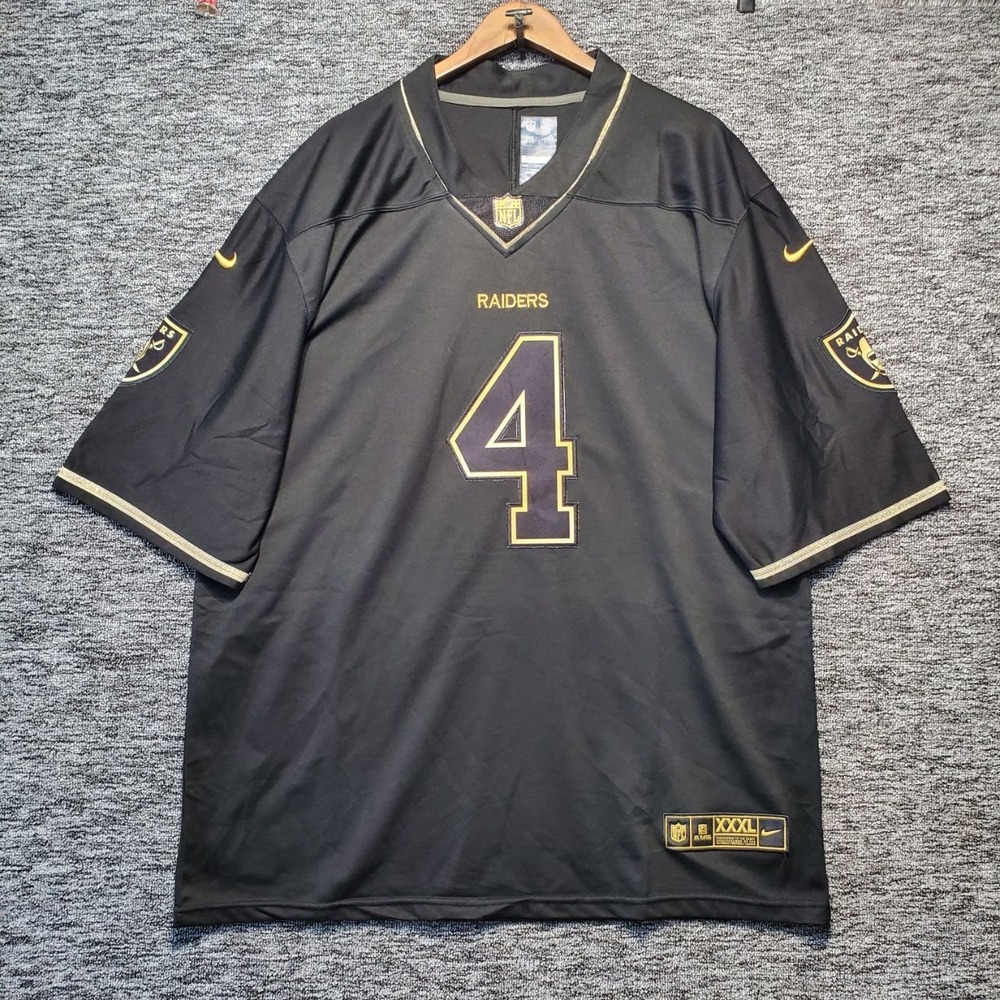 Nike Las Vegas Raiders Derek Carr 4 Salute to‎ Service Jersey Black Mens 3XL